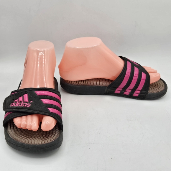 Adidas adissage hot pink and black slipon slide sandals size 4 - Picture 4 of 15